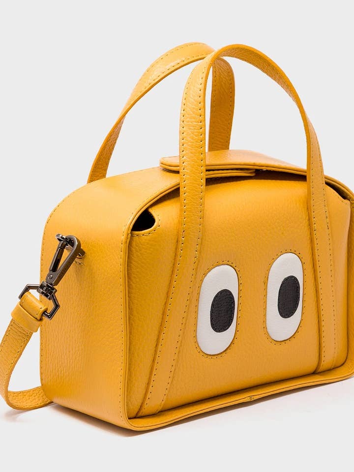 Benji Small Crossbody Golden Glow Leather Bag - Eyes Engraved for wholesale by Min & Mon