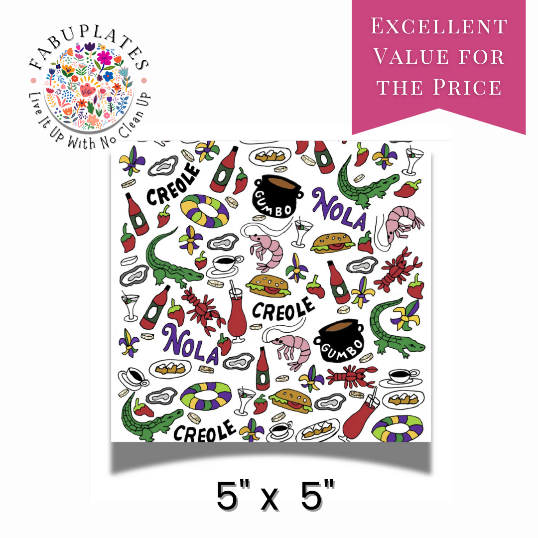 Fabuplates - Wholesale Disposable Napkin - Big Easy NOLA Foods 24ct Cocktail Napkin Separates (3ply)1