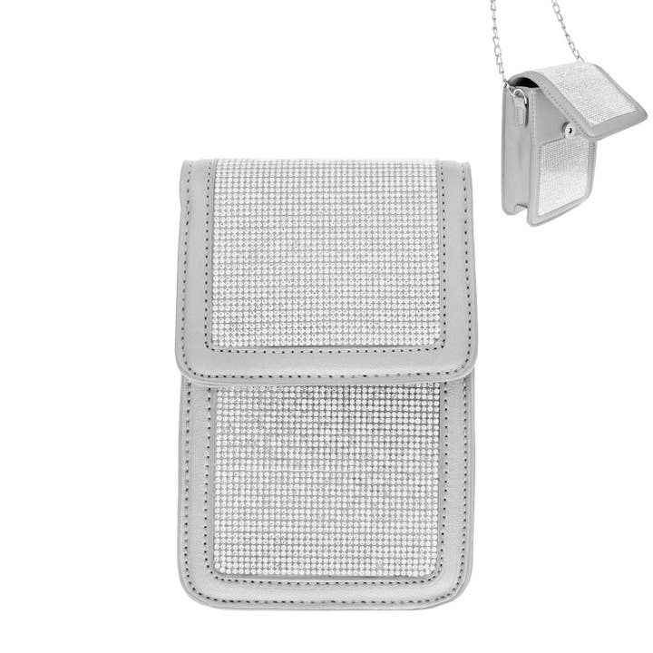 SP Sophia Collection - Wholesale Crossbody Bag - Women's - Rhinestone Cell Phone Bag with Chain Strap