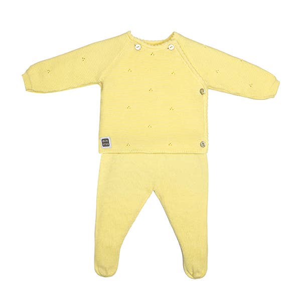 gul Kyr Baby Set med gul hatt (3 stycken) 100% bomull för wholesale på Faire