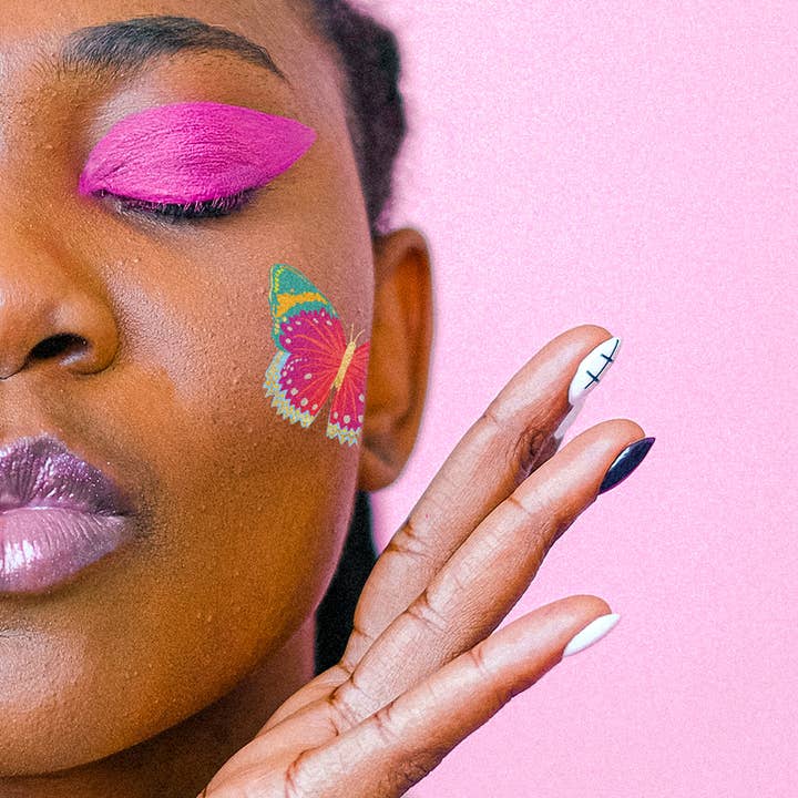 Flash Tattoos - Venta al por mayor Tatuajes temporales - Paquete de tatuajes temporales Emma | Tatuajes flash de flores metálicas2