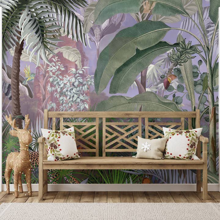GK Home Decor - Wholesale Wallpaper - Jungle Adventure Vibrant Wildlife Mural with Lush Greenery10