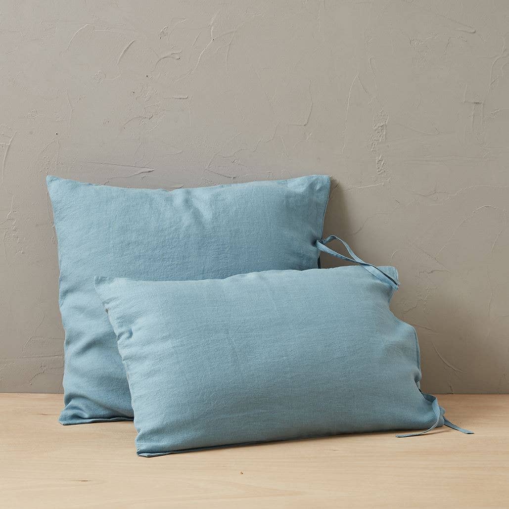 Sylvie Thiriez – wholesale Bedding pillowcase/sham – Blue cap stone washed linen pillowcase0