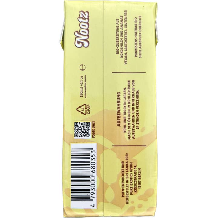 Pure Exotics GmbH - Wholesale Non-Dairy Milk - Nootz Organic Coconut Smoothie Pineapple2