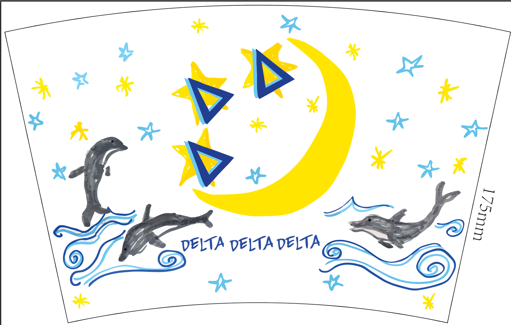 Over The Moon Greek - Wholesale Drinking Glass/Cup - Sorority Marker Cup26