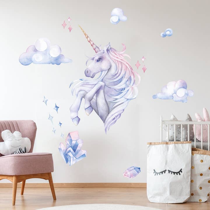 Unicorn with clouds V274 wall sticker for wholesale by WANDKIND