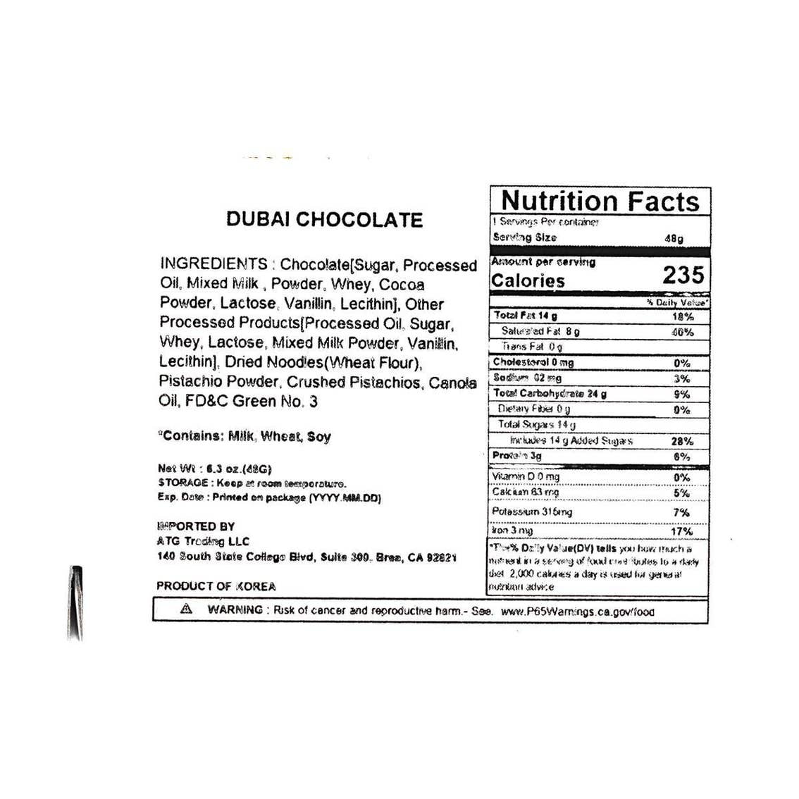 Yami - Wholesale Chocolate Covered Sweets - Young World Korean Dubai Style Chocolate Pistachio Kunafa9