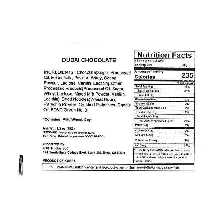 Yami - Wholesale Chocolate Covered Sweets - Young World Korean Dubai Style Chocolate Pistachio Kunafa9