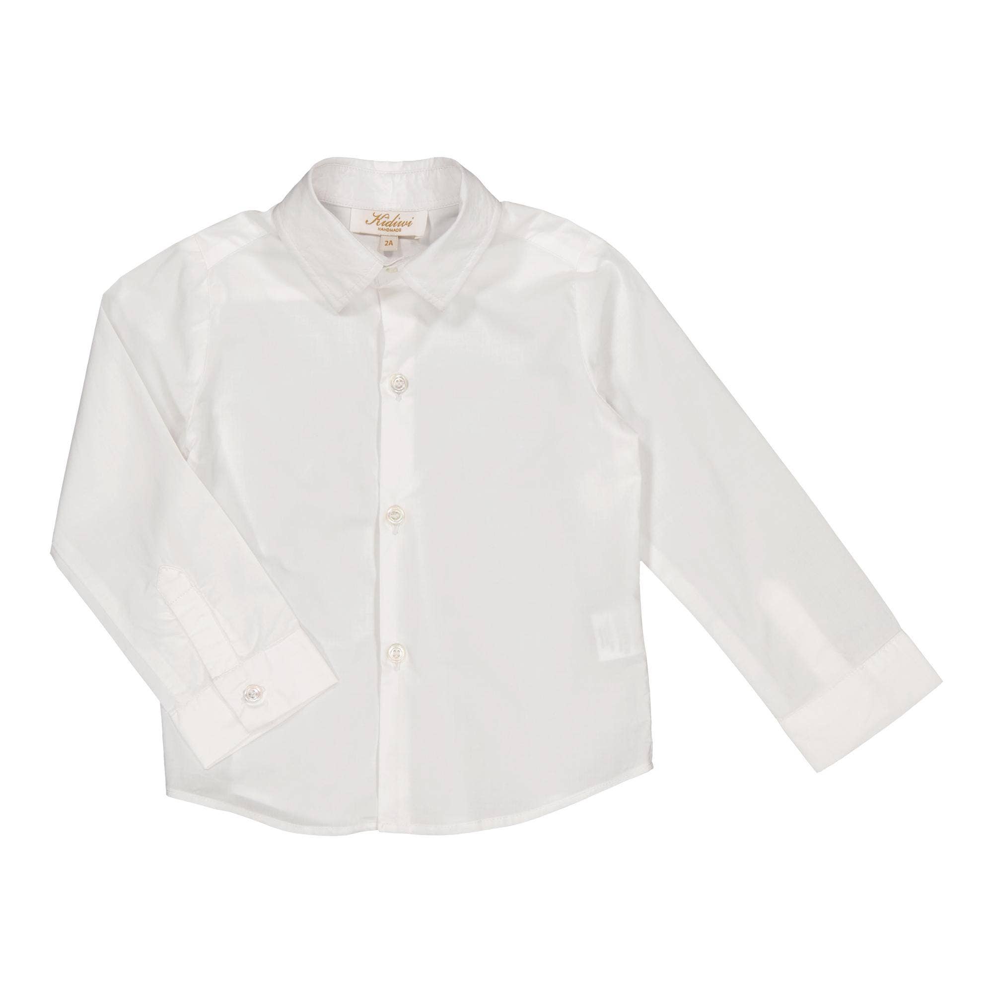 Arthur, Boy Shirt, In White Poplin for wholesale on Faire0