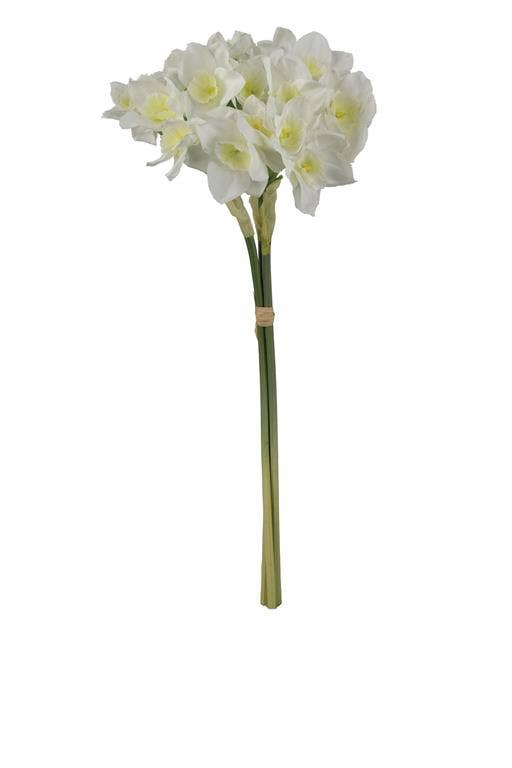 Select Artificials, Inc. - Wholesale Artificial Flowers - Daffodil Bundle 17.5" White