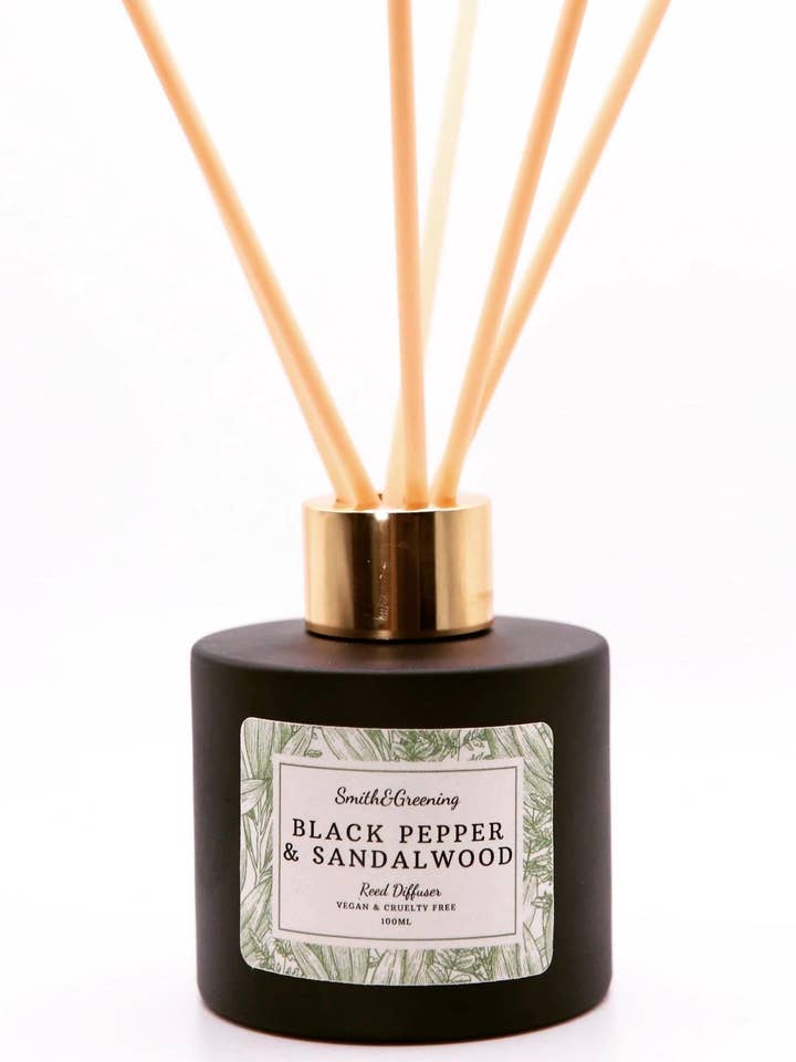 Black Pepper & Sandalwood Reed Diffuser for wholesale by Smith & Greening