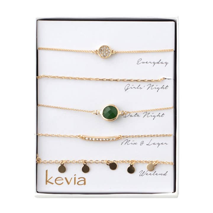 Conjunto de caixa de pulseira de tema esmeralda por atacado de Kevia