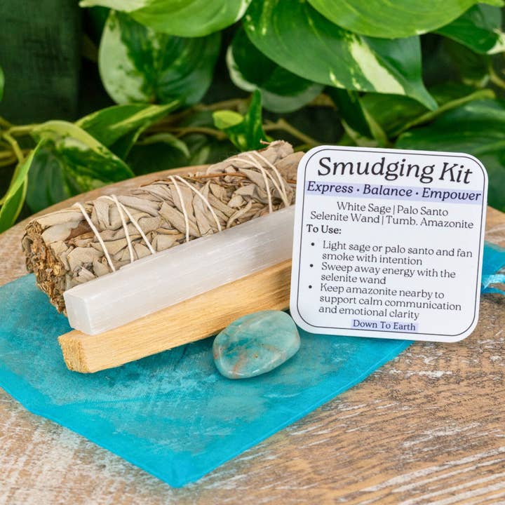 Amazonite Smudging Kit. for wholesale by Down To Earth