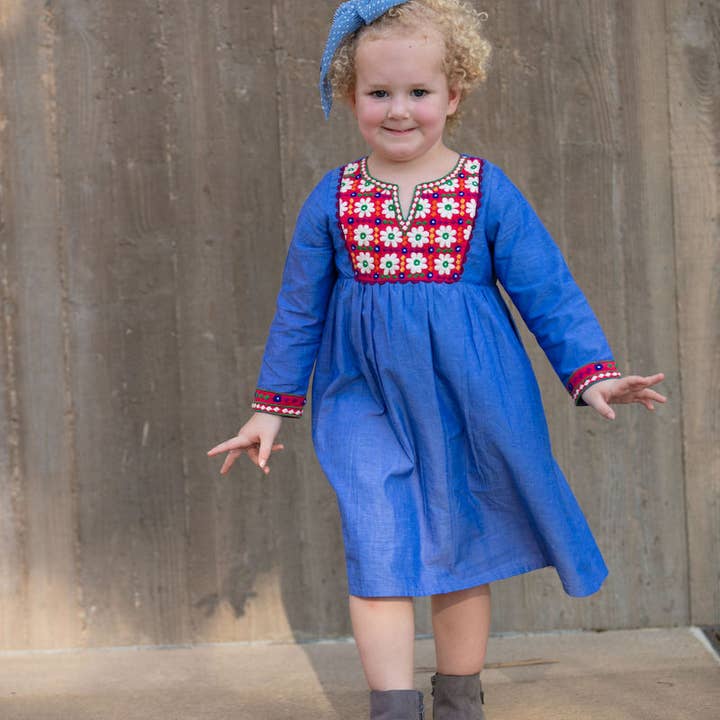 Joya Banjara jurk - Chambray voor wholesale door Cheeni Clothing