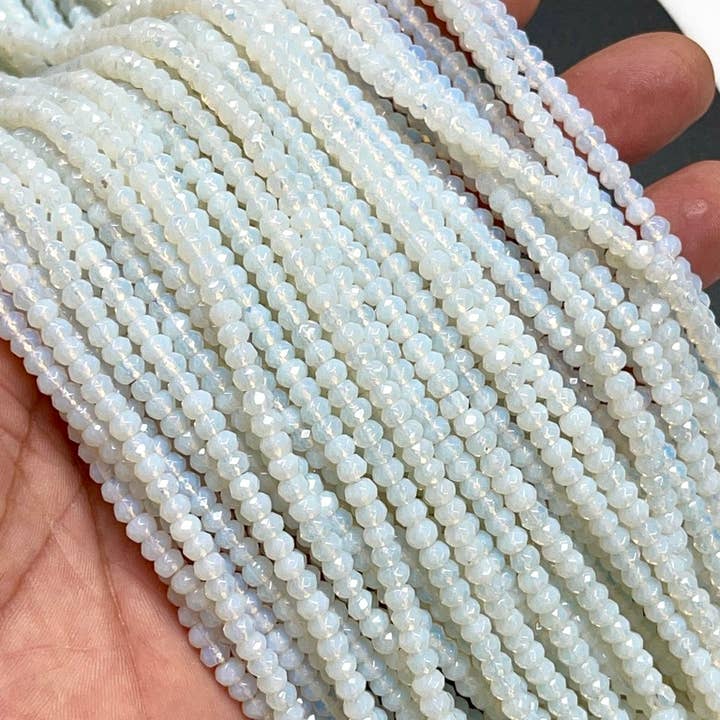 TRIVENI USA INC - Wholesale Beads - Opalite Opal Gemstone Faceted 4mm Rondelle Beads 7