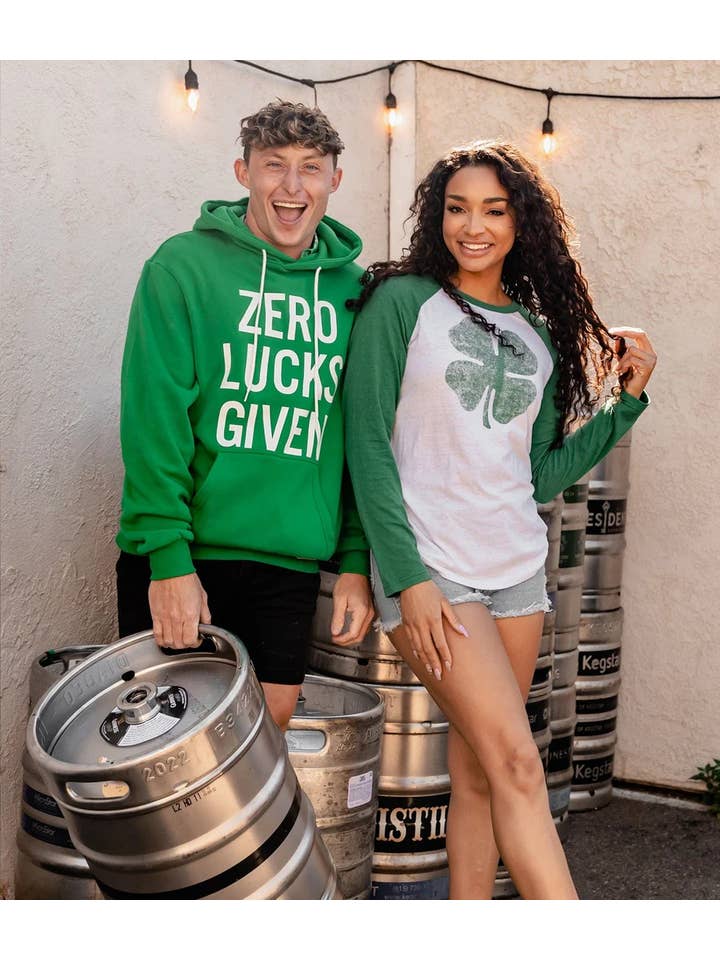 Tipsy Elves - Vendita all'ingrosso Maglietta serigrafata - Donna - Maglietta Raglan Quadrifoglio Fortunato - T-shirt da Donna per il Giorno di San Patrizio2