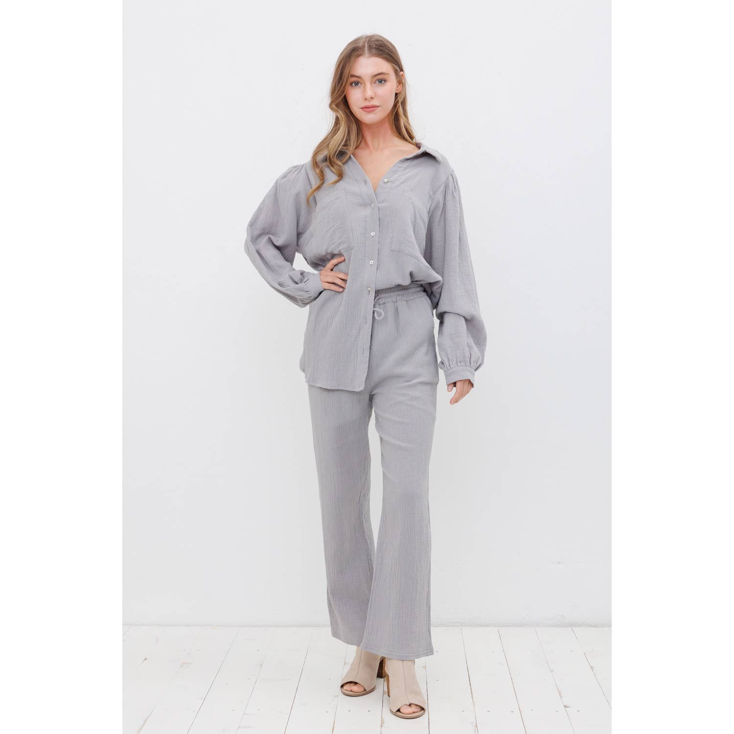 Sweet Generis – wholesale Pants – Women's – GAUZE WIDE LEG PANTS4