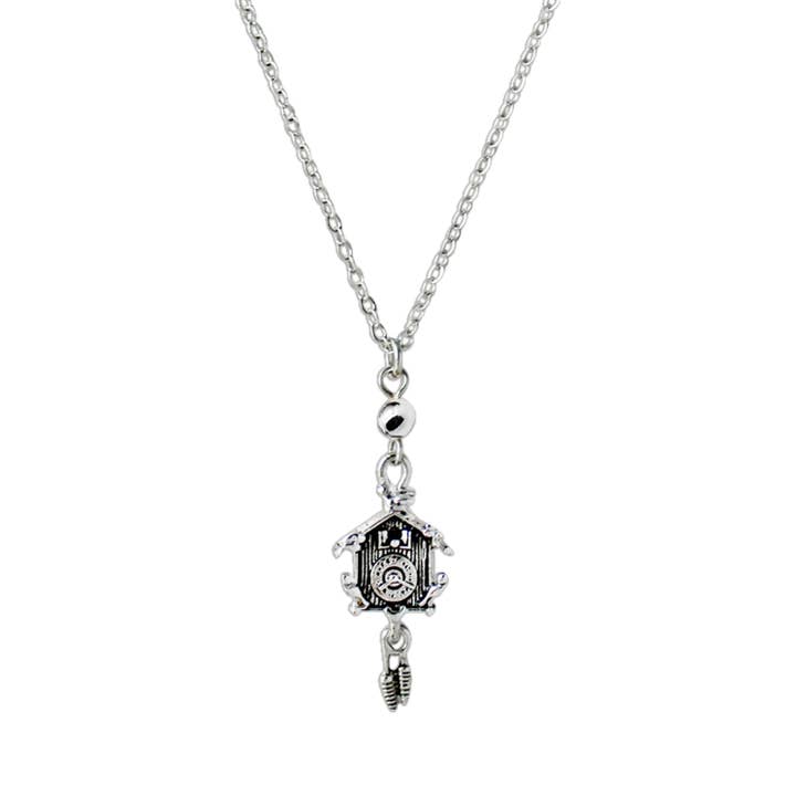 European Heritage Gifts - Wholesale Pendant/Charm Necklace - German Cuckoo Clock Pendant Necklace Silver Plated Chain