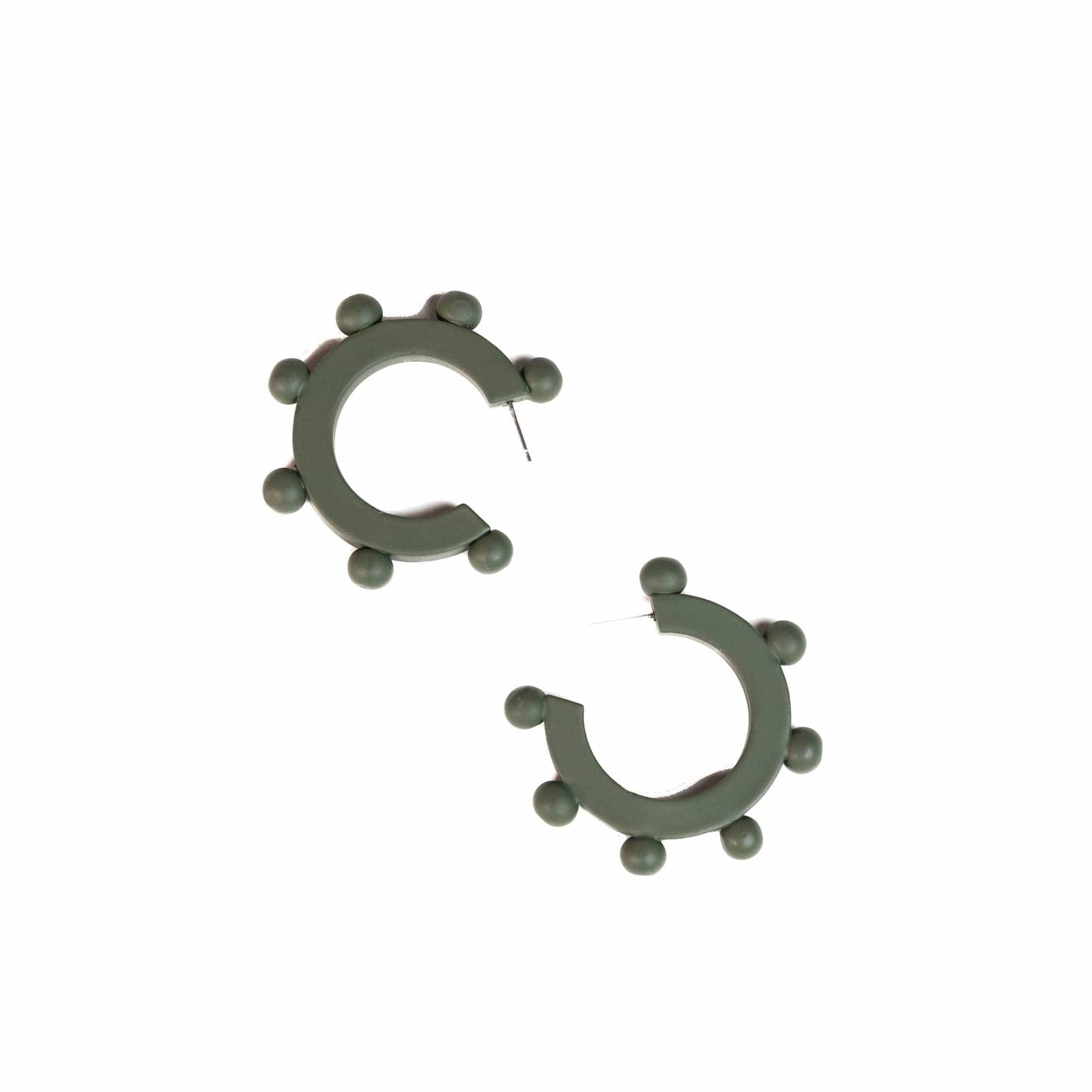 Sunshine Tienda - Wholesale Hoop Earrings - Sage Bead Hoops