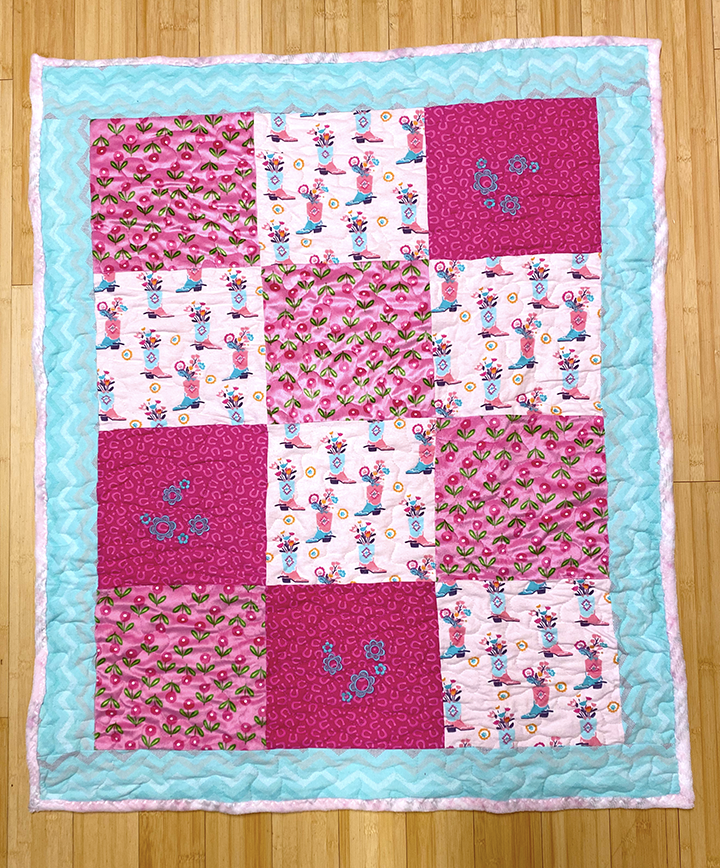 Wetona’s Handmade - Wholesale Quilt - Kids & Baby - Floral Cowgirl Baby Quilt3