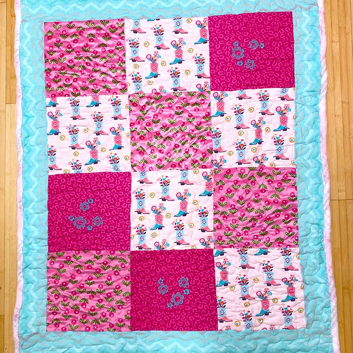 Wetona’s Handmade - Wholesale Quilt - Kids & Baby - Floral Cowgirl Baby Quilt3