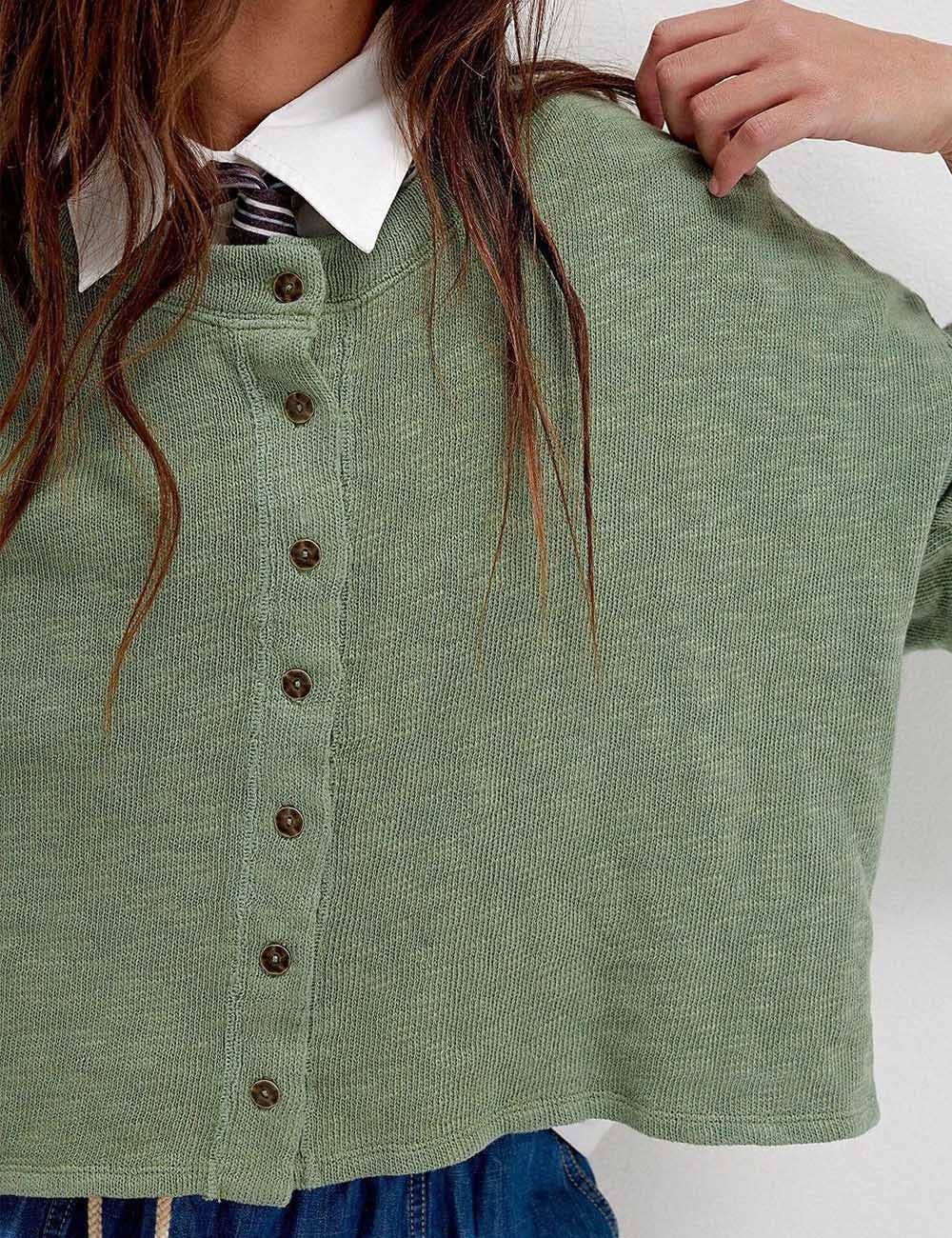 Sweetkama - Wholesale Cardigan - Women's - Ladies Solid Color Midi Sleeves Knitted Cardigan10