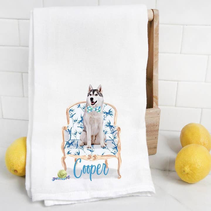 Personlig Husky viskestykke for engroshandel hos The Preppy Pineapple Home