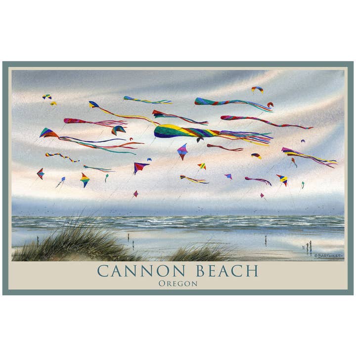 Cannon Beach Oregon Flying Kites BA Magnet for wholesale by Kalan Souvenir
