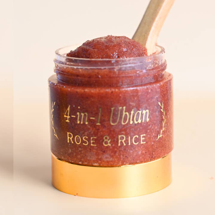 4-in-1 Hydraterende Ubtan Gezichtsreiniger/Scrub/Gezichtsmasker, Roos & Rijst voor wholesale door Om Mamah