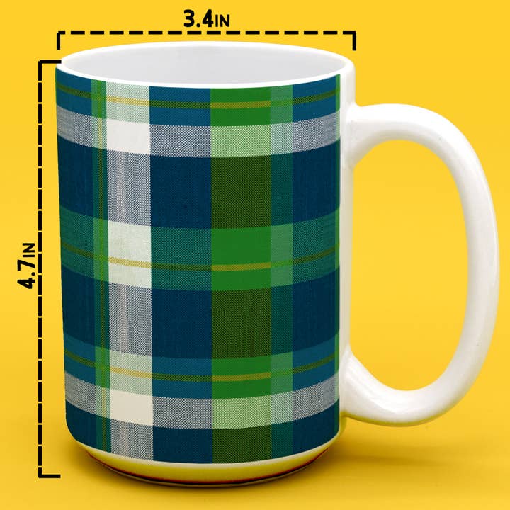 Loftipop - Wholesale Coffee Mug - Blue Tartan Plaid Ceramic Mug, Traditional Christmas Gifts6