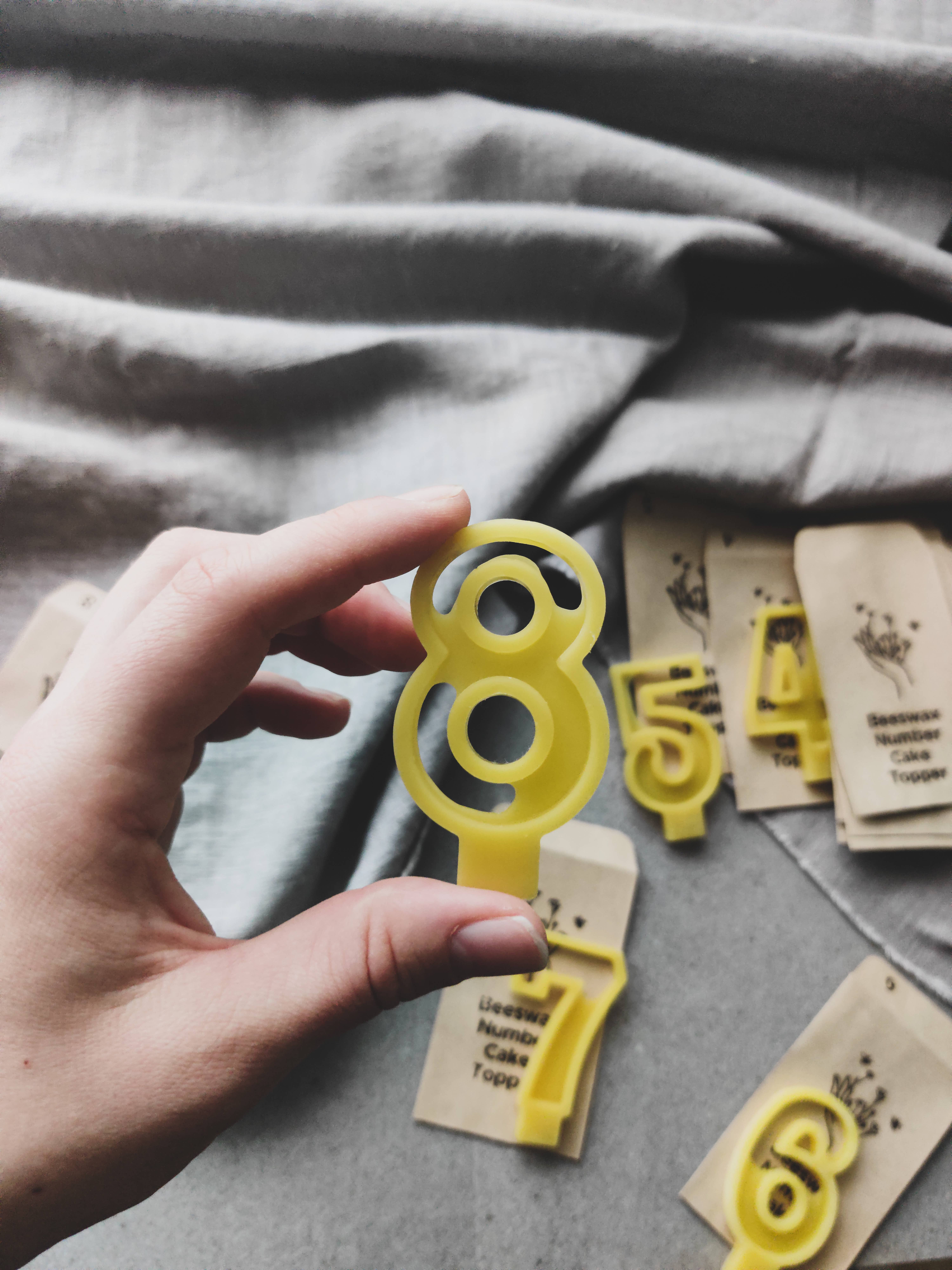 korys – wholesale Cake/cupcake topper – Beeswax Number Cake Topper (full set 0-9)9