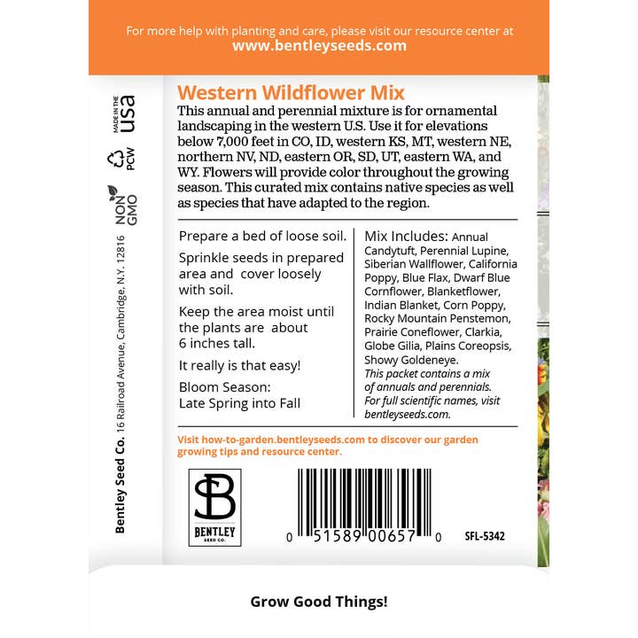 Bentley Seed Co. - Wholesale Plant Seeds - Western Wildflower Mix Seed Packets