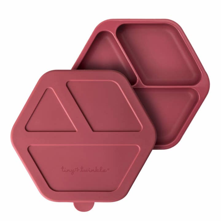 Tiny Twinkle - Silicone Plate and Lid Set - Burgundy (MSKU: SSDL-BR) for wholesale by Tiny Twinkle