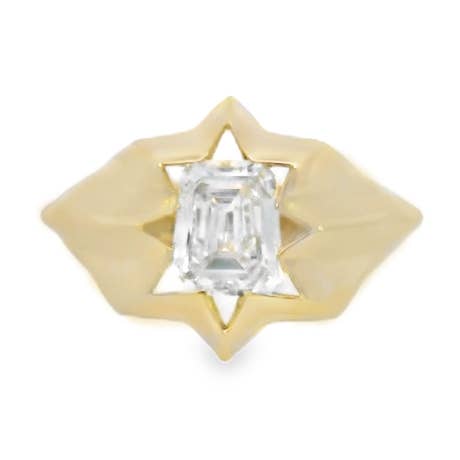 Diamond Shield Starburst Ring for wholesale by Olivve