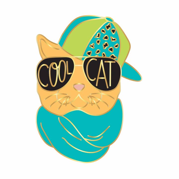 Cool Cat Pin for wholesale by Little Lovelies Studio