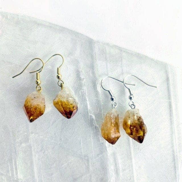 Rock Paradise – Brincos de argola por atacado – Brincos de ponta de cristal - ametista/citrino/pontos de cristal transparente - fiança de ouro ou prata (8BROWNSHELF)3