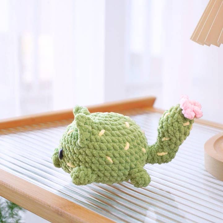 TOMOPOD LLC - Wholesale Stuffed/Plush Toy - Kids & Baby - Crochet Pretty Cactus Cat, Stuffed Animal, Amigurumi Cat