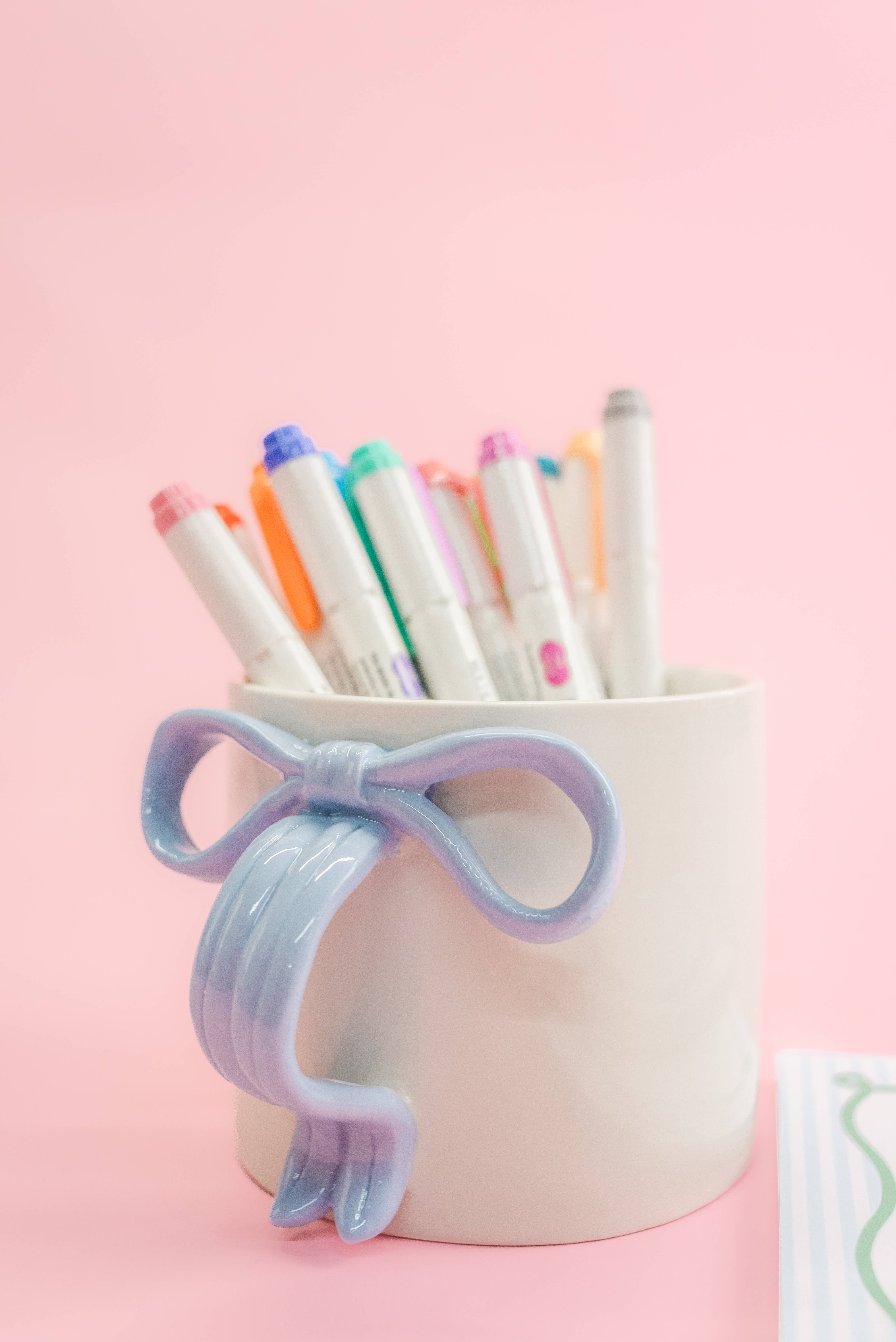 Rock Paper Scissors - Wholesale Coffee Mug - Powder Blue Bow Ceramic Coffee Tea Mug with Ribbon Handle8