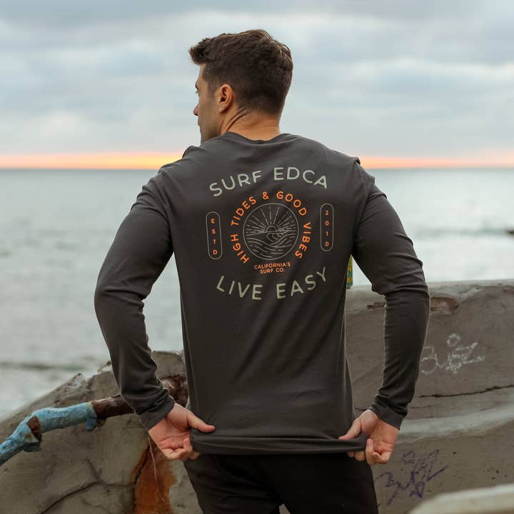Everyday California - Wholesale Screen Printed T-Shirt - Men's - Ponto Long Sleeve - California Surf Sunset Beach Tee4