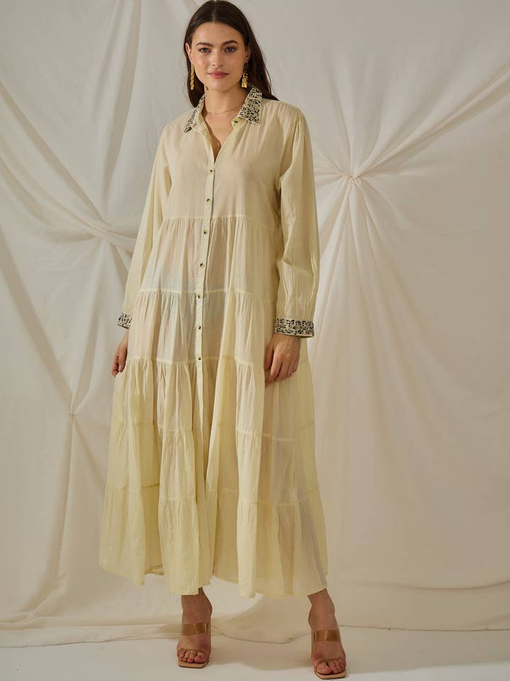 Off white plain cotton maxi dress - Orice for wholesale on Faire