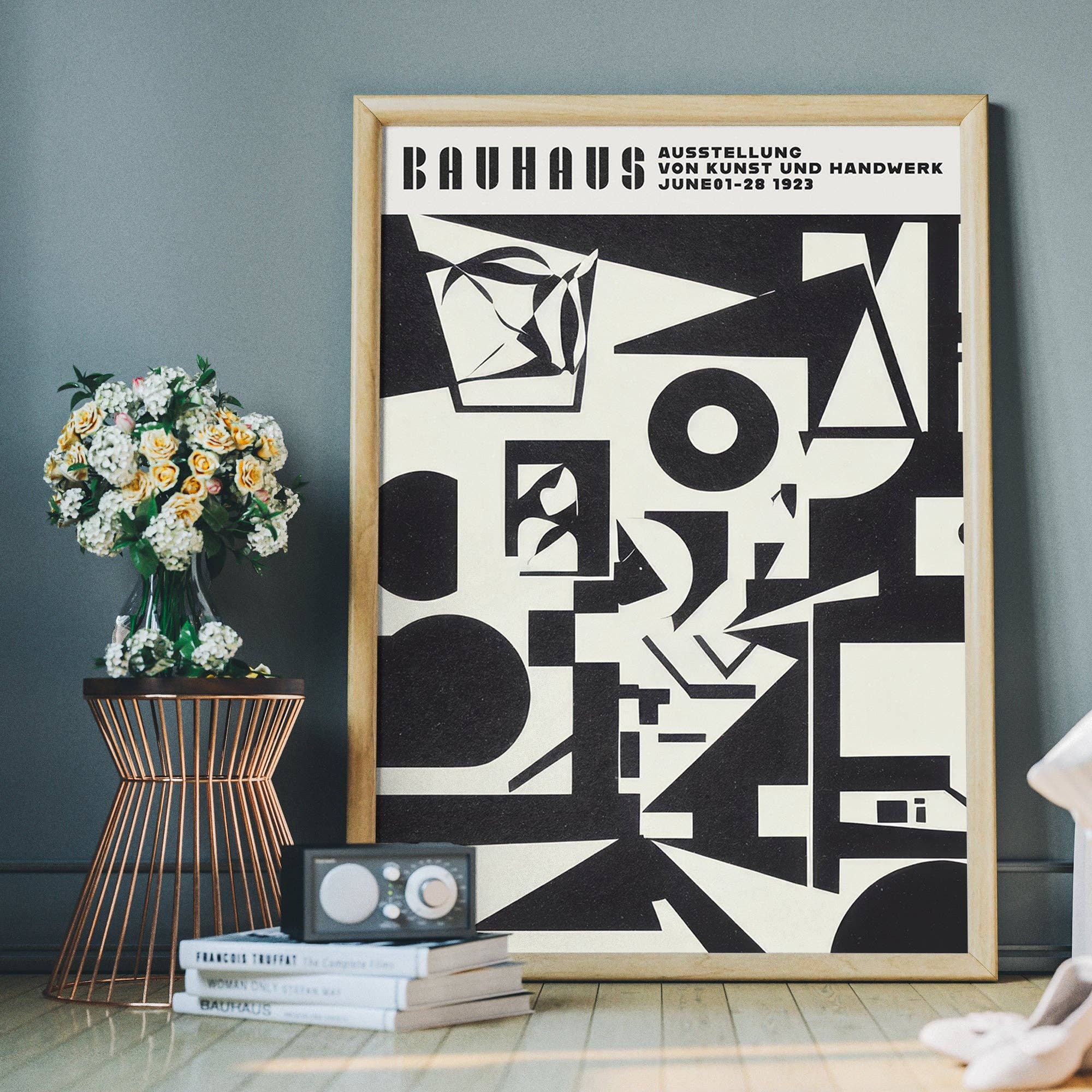 Ink & Drop – Engroshandel Kunsttryk – Bauhaus Shapes Sort & Hvid Print3