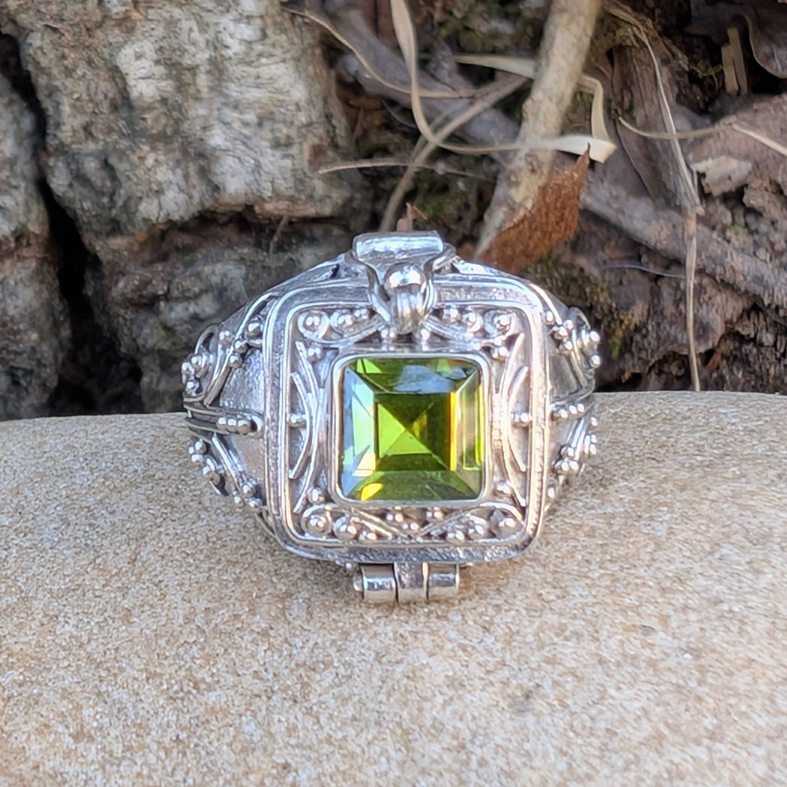 Silver Insanity - Wholesale Cocktail/Statement Ring - Midnight Elixir - Square Poison Locket Box Sterling Silver Ring3