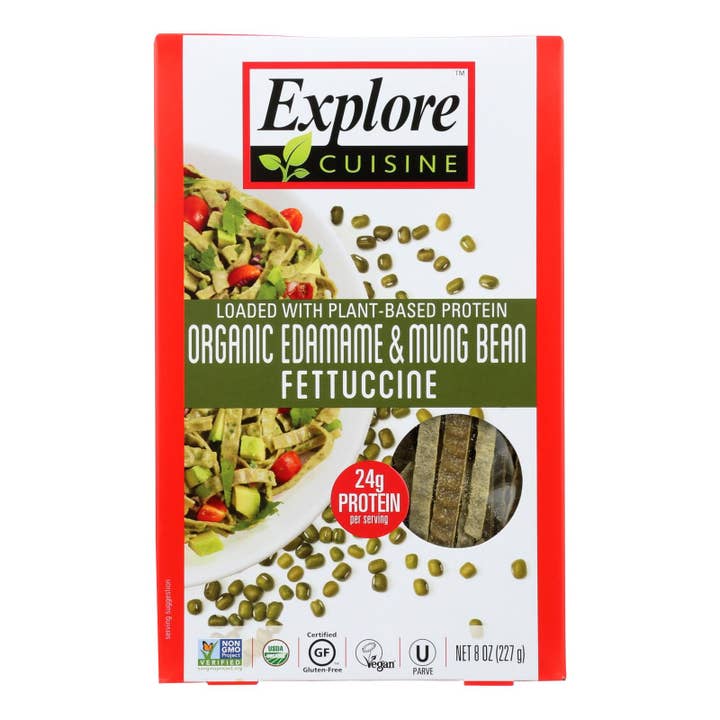 Ware Spark - Wholesale Pasta - Explore Cuisine - Fettuccine Pasta - Edamame & Mung Bean - Case Of 6 - 8 Oz.