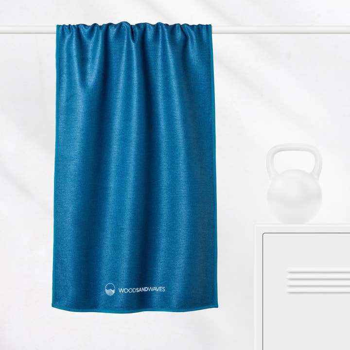 Clear Blue - Sports Towel with Magnet & Zipper Pocket for wholesale by WOODSANDWAVES