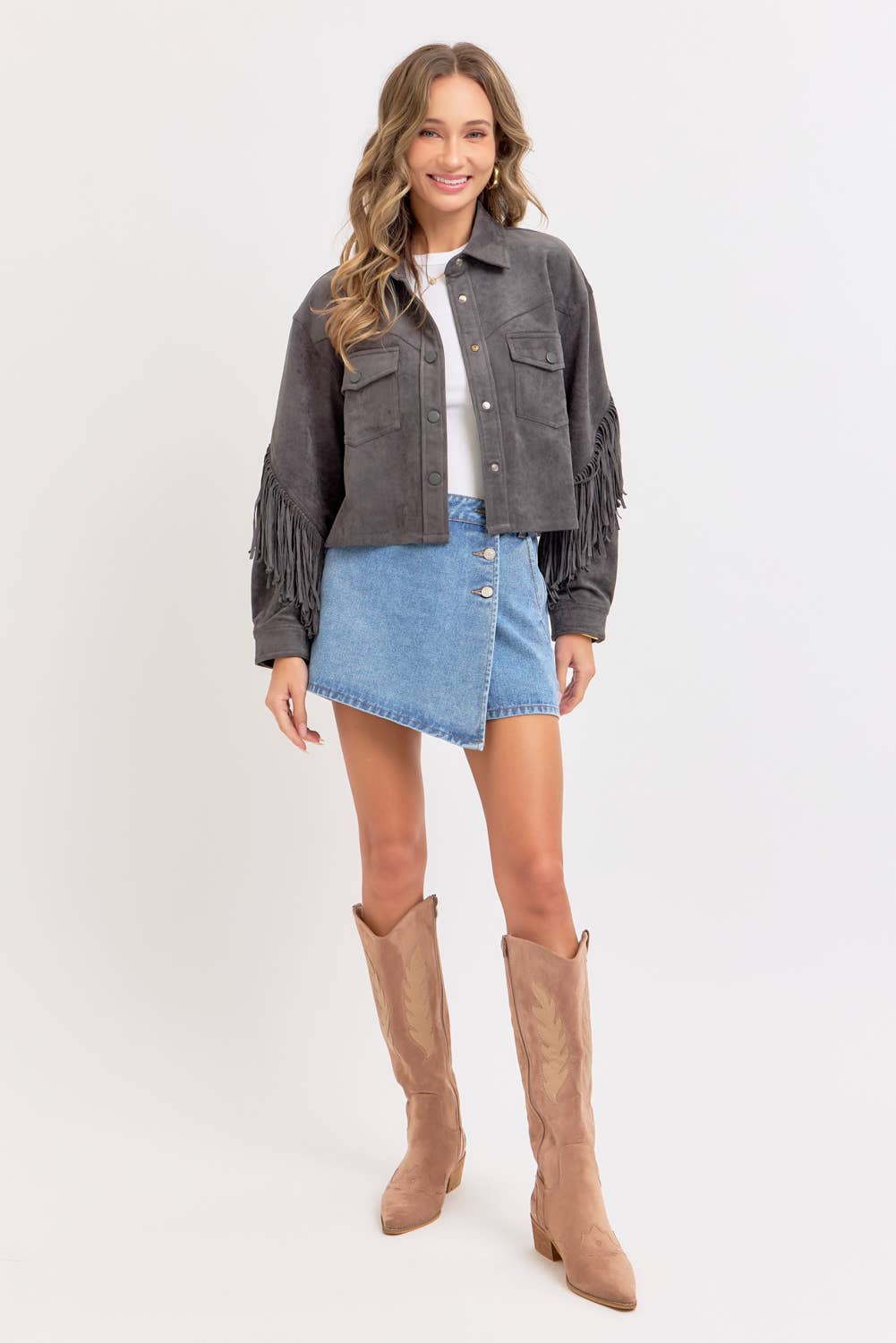 Sweet Lovely by Jen – Großhandel Hemdjacke/Shacket – Damen – Western-inspirierte Wildleder-Shacket43