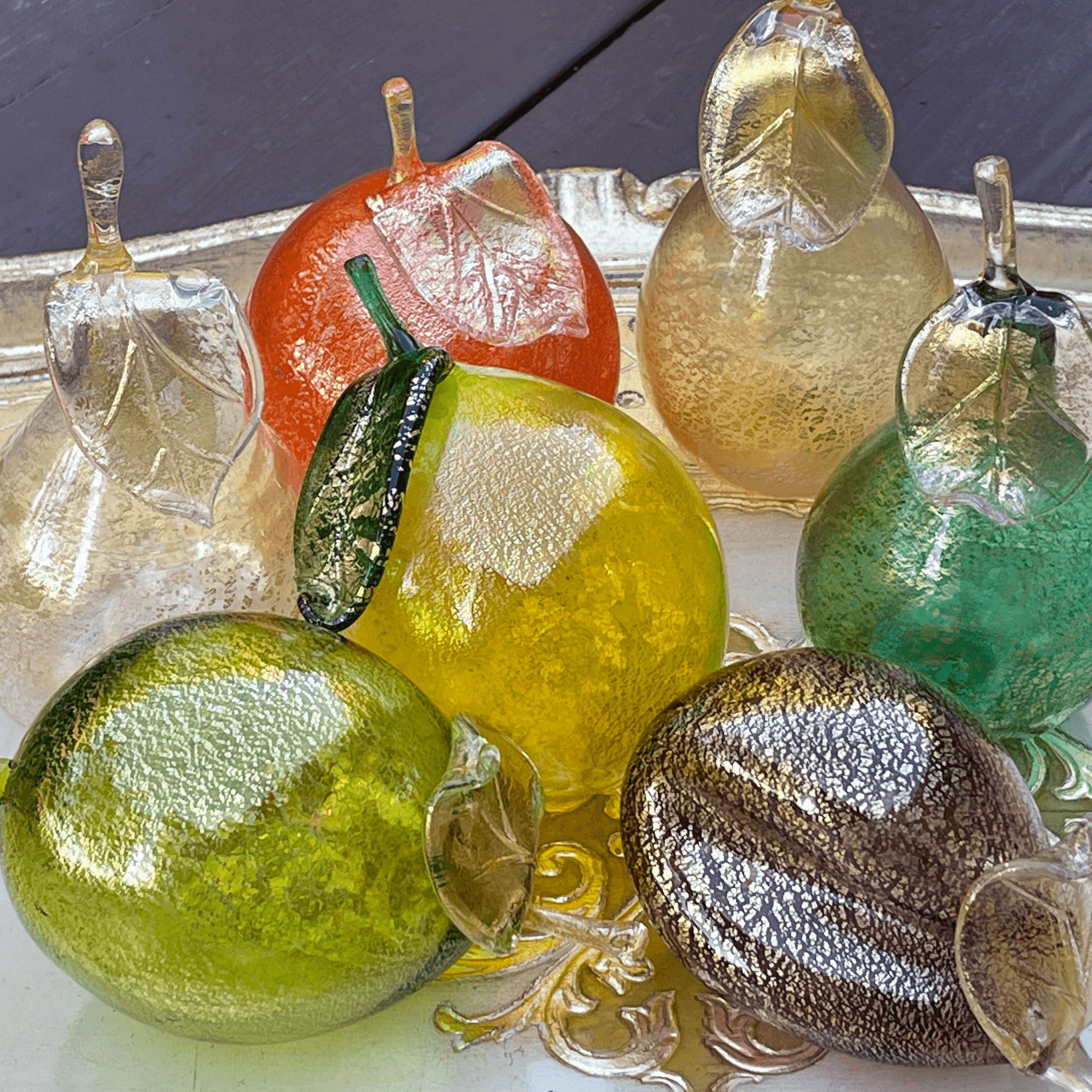 Via Graceffo - Vente Décorations de table - Poires en verre de Murano grandeur nature, fruits en verre soufflé, fabriqués en Italie8