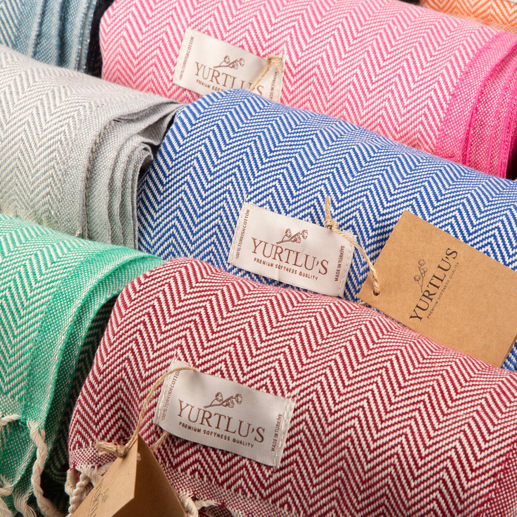 Olijfgroen YURTLU'S TURKISH COTTON Golden Sands Series strandlaken - Olijfgroen | 71 x 37 in 100% katoen voor groothandel op Faire8