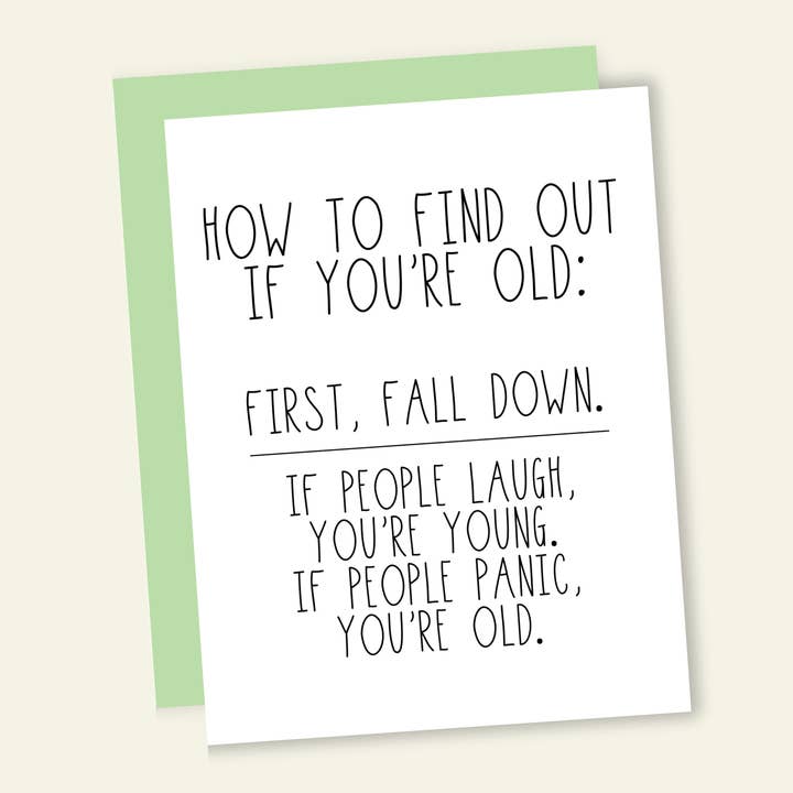 How to Find Out You're Old Funny Birthday Greeting Card for wholesale by That’s So Andrew