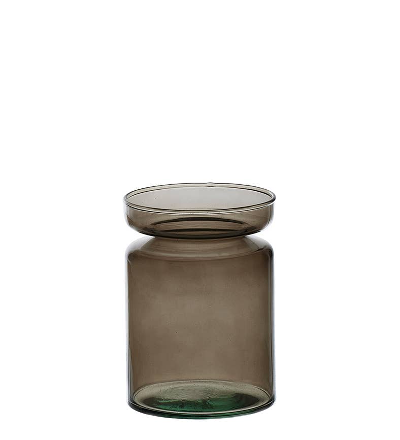 Lübech Living - Venta al por mayor Floreros - Valencia Duo, florero y portavelas en cristal reciclado, color café0