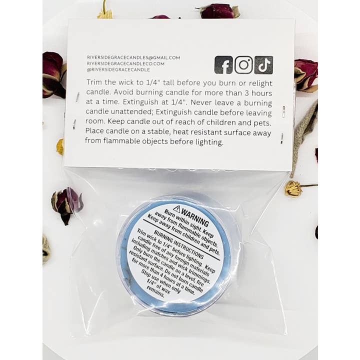 Riverside Grace Candle Co. - Wholesale Tea Light Candles - Galene Crystal Tealight (0.5 oz) - Moving On & Healing